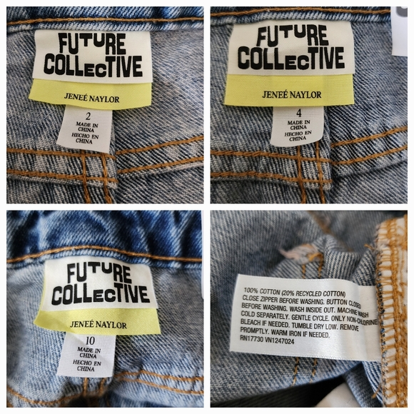 Jenee Naylor High-Rise Distressed Wide Leg Jeans NWT Future Collective - Picture 14 of 16